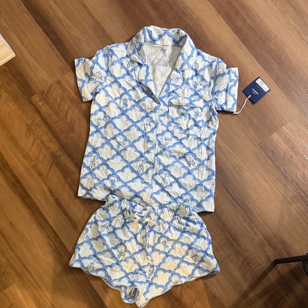NWT Roller Rabbit x target Blue and White Women's Pajama Set